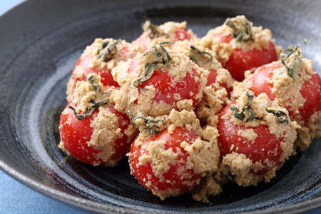 Nukazuke, Salty bran pickled cherry tomatoes, Japanese traditional foodの写真素材