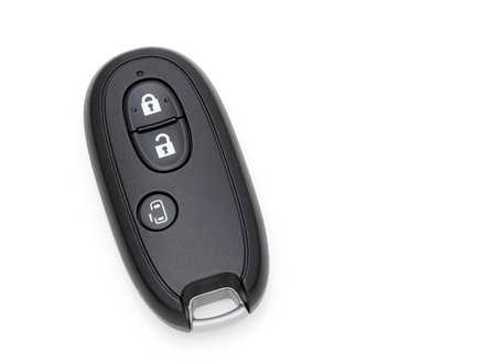 Car vehicle modern black key remote control have front button, slide-door button.の写真素材