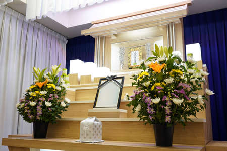 KAGAWA, JAPAN - JANUARY 12 : The funeral of Mituo Yokoyama, Style of a Japanese small general funeral, on Jan 12, 2015 in Kagawa.のeditorial素材