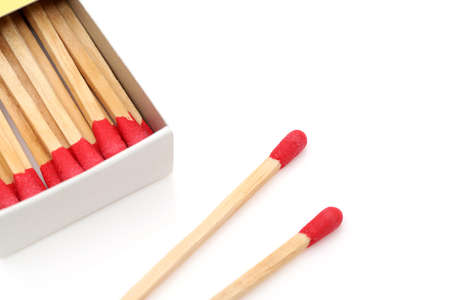 Box of matches isolated on white backgroundの写真素材