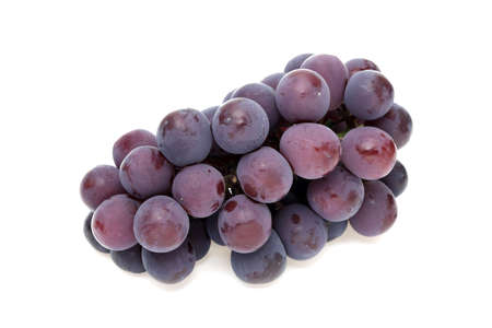 bunch of ripe red grapes isolated on white backgroundの写真素材