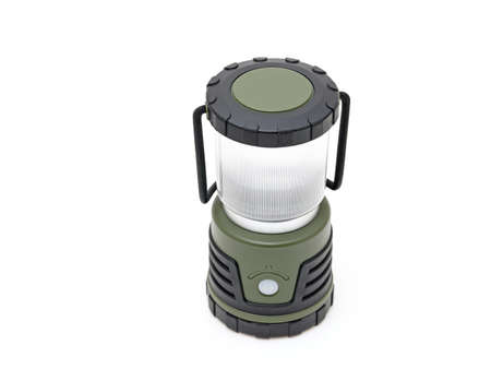 Camping led lantern tool on a white backgroundの写真素材