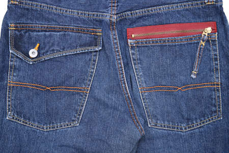 Jeans pants back with pockets, jeans background, denim patternの写真素材