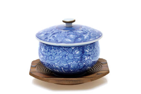 closeup view of ceramic cup for tea on white backgroundの写真素材