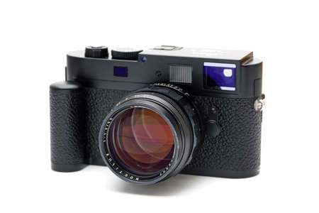 Kagawa, Japan - February 25, 2022: Leica M9-P full-frame digital rangefinder camera with Leitz 50mm f1.2 Noctilux M-mount lens. Vintage collectible classic lens concept.のeditorial素材