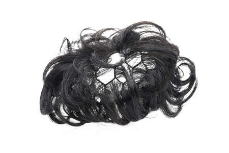 Fake hair wig, Studio lighting isolated on white backgroundの写真素材