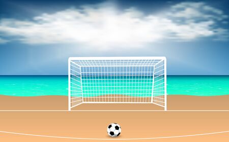 football field at the beachのイラスト素材