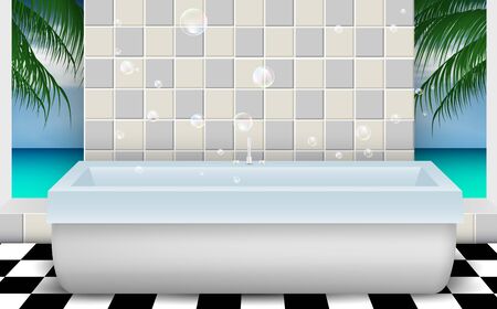 Bathtub in the bathroomのイラスト素材