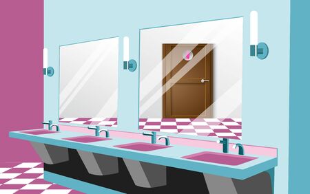 Female toilet interior decorationのイラスト素材