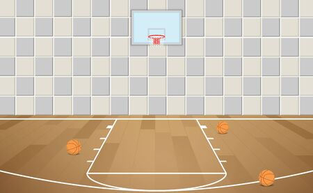 indoor basketball courtのイラスト素材