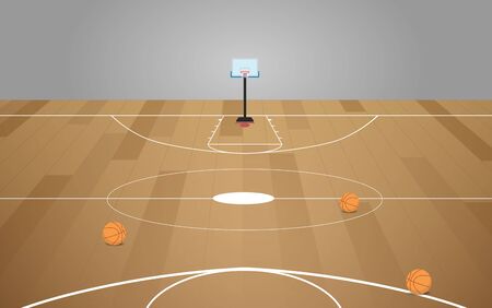 indoor basketball courtのイラスト素材