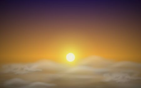 sunlight and cloud on sky in the morningのイラスト素材