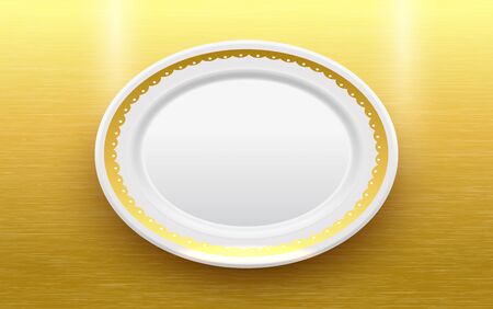 dish on the gold plate backgroundのイラスト素材