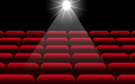 red chairs and light in the cinema hallのイラスト素材