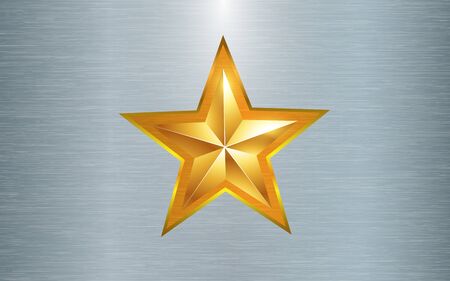 gold star on the silver plate backgroundのイラスト素材