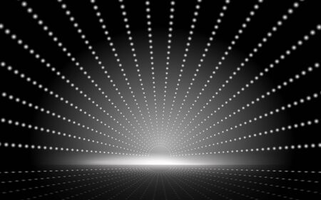 white light on the stage in the studio roomのイラスト素材