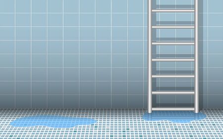 view of swimming pool without waterのイラスト素材