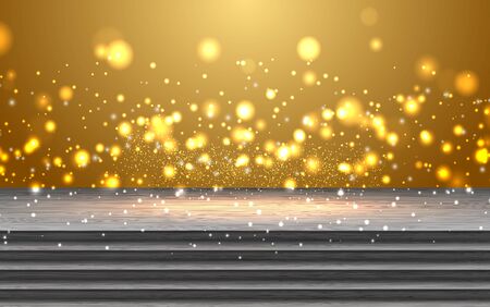 wooden floor with gold light backgroundのイラスト素材