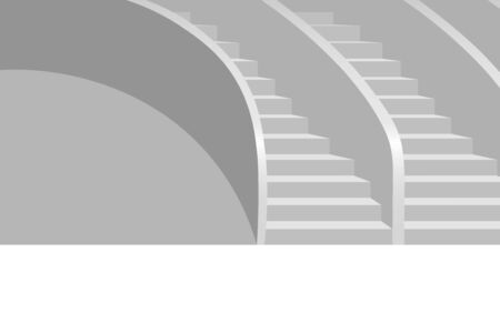 white staircase in the white roomのイラスト素材