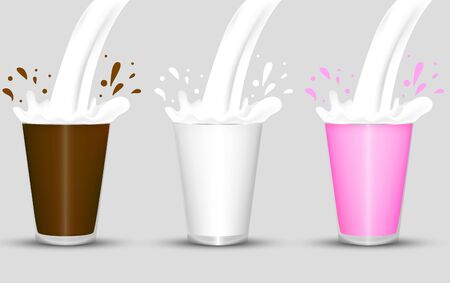 mixed milk in the glassのイラスト素材