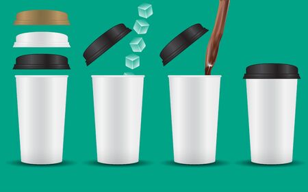 Iced coffee cup and iceのイラスト素材