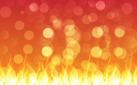 The fire is burning inside the house.のイラスト素材