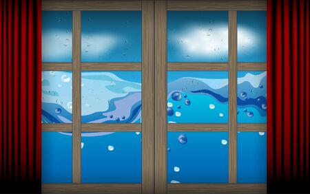 Flooding the windows of the houseのイラスト素材