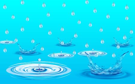 rain on the waterのイラスト素材