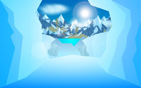ice cave in the Ice mountainのイラスト素材