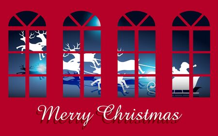 red window in chrismasのイラスト素材