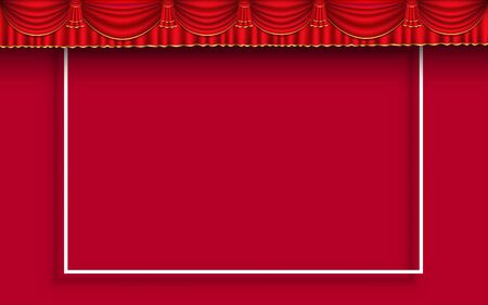 white frame on red backgroundのイラスト素材