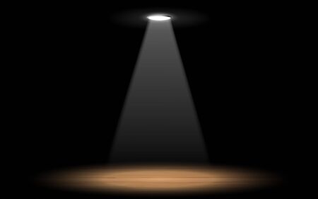 spotlight with wooden floor in the roomのイラスト素材