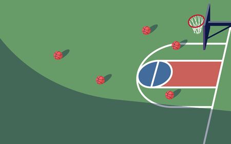 outdoor basketball courtのイラスト素材