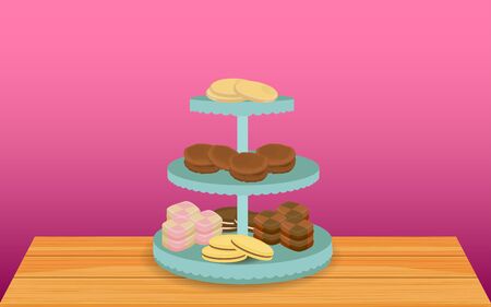 bread on the stand in the roomのイラスト素材
