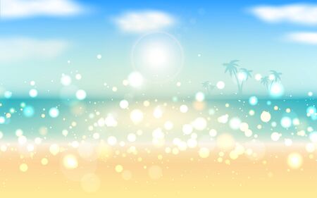 sunlight at the beach in the morningのイラスト素材