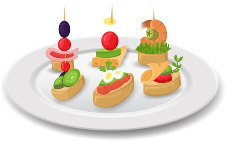 canapes in the pate on the white backgroundのイラスト素材
