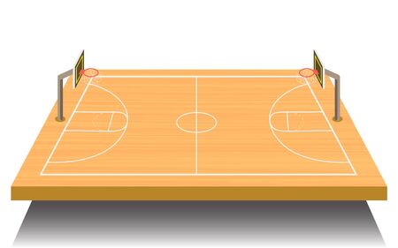 landscape of outdoor basketball court in daytimeのイラスト素材