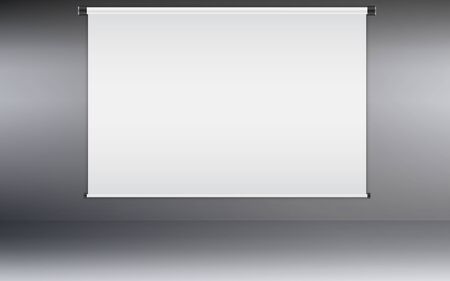 white projector screen on the wall in the roomのイラスト素材