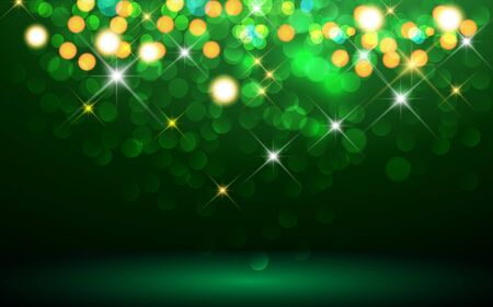 green light of glitter abstract in the studio roomのイラスト素材