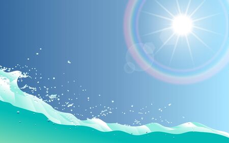 landscape of water wave in the ocean in daytimeのイラスト素材
