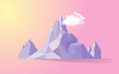 landscape of rock mountain abstract backgroundのイラスト素材