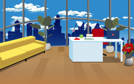 office room on the high buildingのイラスト素材