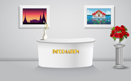 travel table information and picture frame in thailandのイラスト素材