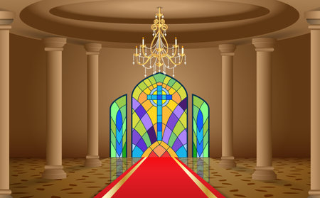 interior decoration of temple in thailandのイラスト素材