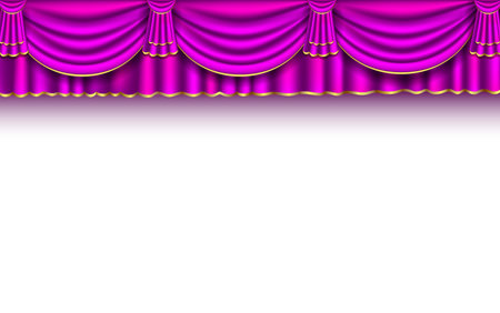 luxury pink curtain on the white backgroundのイラスト素材
