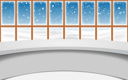 white table in the weather news studioのイラスト素材