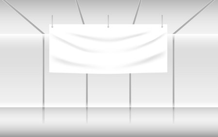 white billboard in the showroomのイラスト素材