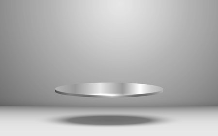 silver podium in the white studioのイラスト素材