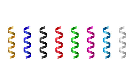 colorful ribbon set on the white backgroundのイラスト素材
