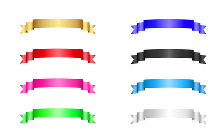 colorful ribbon set on the white backgroundのイラスト素材